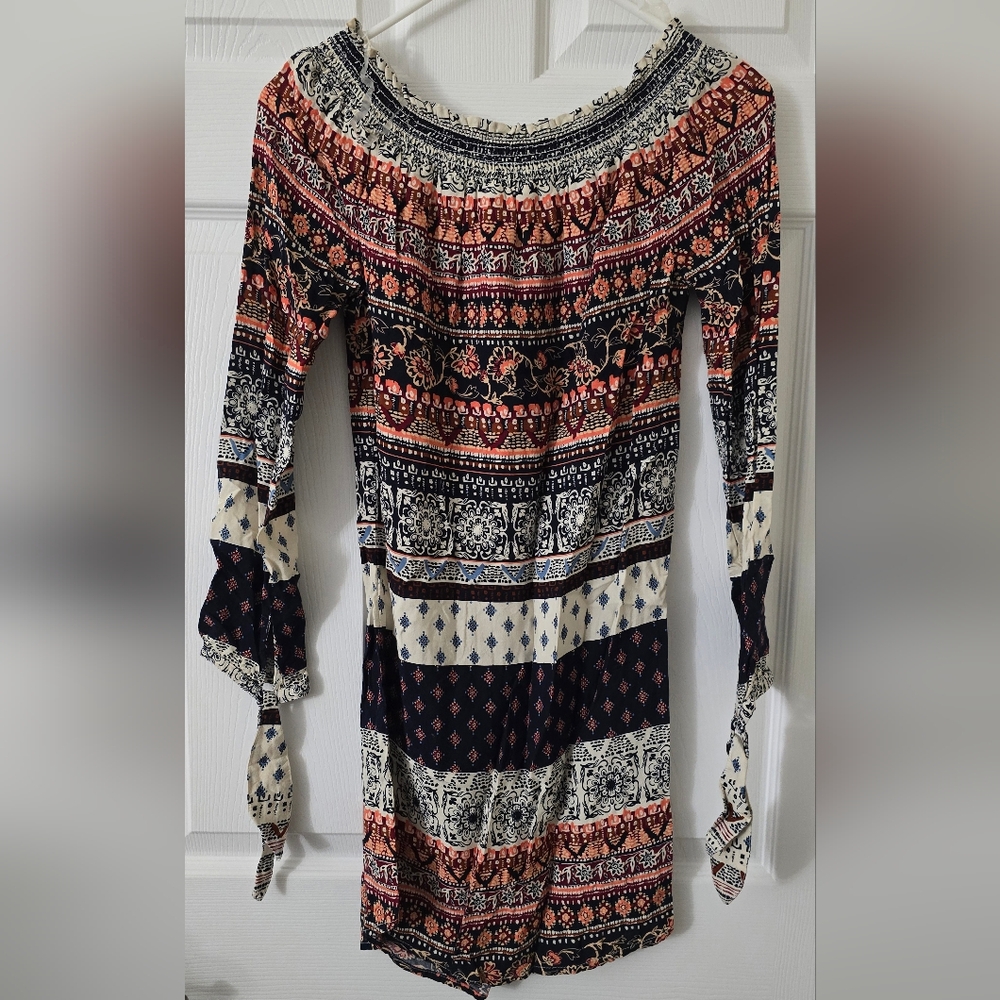 beachlunchlounge Women's Abstract Floral Long Sleeve Dress - XS